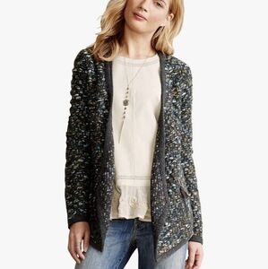 ANTHROPOLOGIE Moth Keavy Jacquard Sweater Jacket size XL